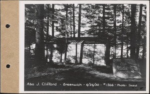 Aba J. Clifford, boathouse, Quabbin Lake, Greenwich, Mass., June 26, 1930
