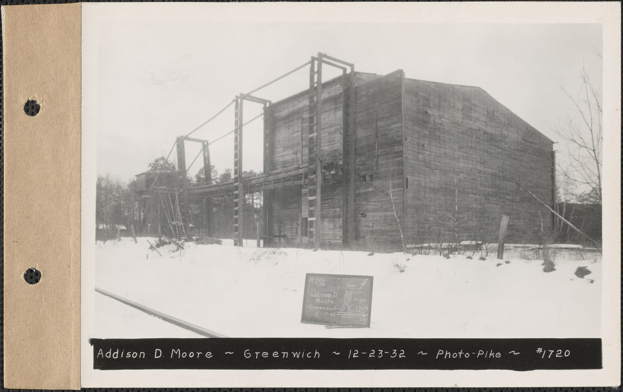 Addison D. Moore, icehouse, Greenwich, Mass., Dec. 23, 1932
