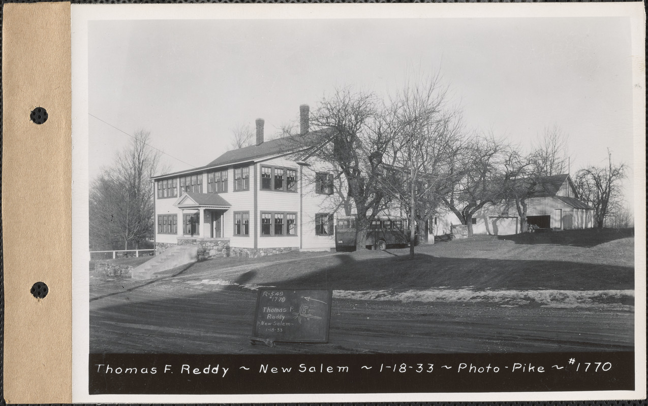 Thomas F. Reddy, house and barn, New Salem, Mass., Jan. 18, 1933