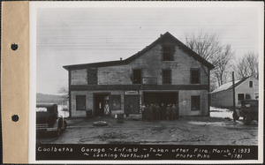 Coolbeth's Garage, looking northwest, taken after fire, Enfield, Mass., Mar. 7, 1933