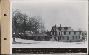 Coolbeth's Garage, looking northeast, taken after fire, Enfield, Mass., Mar. 7, 1933