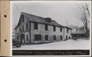 Coolbeth's Garage, looking westerly, taken after fire, Enfield, Mass., Mar. 7, 1933
