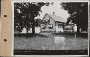 Edward H. and Moriah W. Baines, house and garage, New Salem, Mass., June 12, 1933