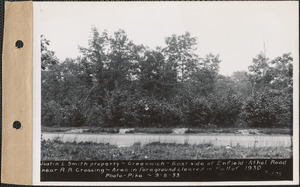 Justin L. Smith, east side of Enfield-Athol Road near railroad crossing, area in foreground cleared in fall of 1930, Greenwich, Mass., Sep. 8, 1933
