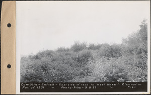 Dam site, east side of road to West Ware, cleared in fall of 1931, Enfield, Mass., Sep. 8, 1933