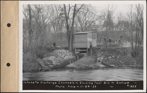 Intake and discharge channels, sluicing test bin, Enfield, Mass., Nov. 24, 1933
