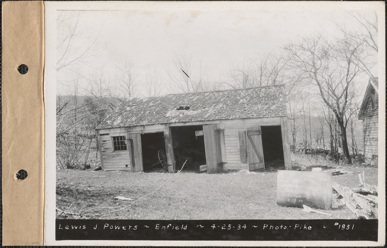 Lewis J. Powers, Shed, Enfield, Mass., Apr. 25, 1934 : Parcel No. 249 ...