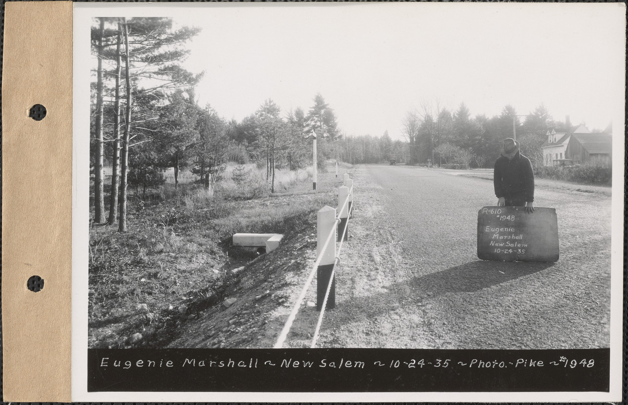 Eugenie Marshall, culvert, New Salem, Mass., Oct. 24, 1935