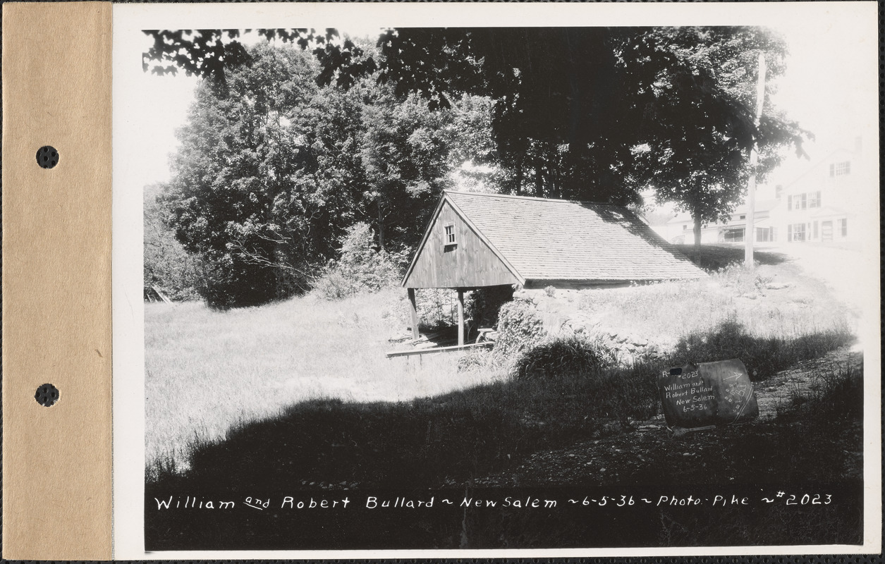 William and Robert Bullard, shed, New Salem, Mass., June 5, 1936