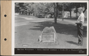 Ballou Monument, Dana Center Common, Dana, Mass., July 30, 1937