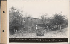Agnes V. Latham, Checkerberry Farm, barn and henhouse, Prescott, Mass., Dec. 15, 1937