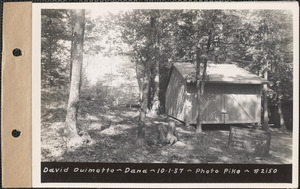 David Ouimette, garage, Neeseponsett Pond, Dana, Mass., Oct. 1, 1937