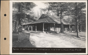 Agnes V. Latham et al., camp, Curtis Pond, Greenwich, Mass., Dec. 3, 1937