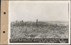 Panorama from site of proposed service building on Quabbin Hill, compass bearing N55°E, Quabbin Hill Road, Quabbin Reservoir, Mass., June 1, 1940