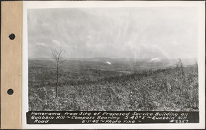Panorama from site of proposed service building on Quabbin Hill, compass bearing S40°E, Quabbin Hill Road, Quabbin Reservoir, Mass., June 1, 1940