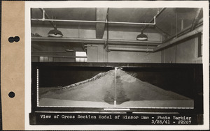 View of cross section model of Winsor Dam, Quabbin Administration Building, Belchertown, Mass., Mar. 25, 1941