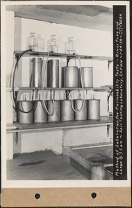 Method of saturation for permeability tests, brass tube and large 6" can, soil testing laboratory, Enfield, Mass., Jan. 24, 1939