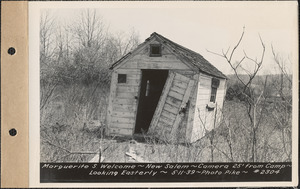 Marguerite S. Welcome, shack, camera 25' from camp, looking easterly, New Salem, Mass., May 11, 1939