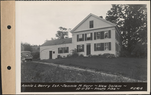 Annie L. Berry estate, Jennie M. Horr, house and garage, New Salem, Mass., Oct. 11, 1939