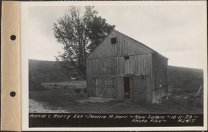 Annie L. Berry estate, Jennie M. Horr, barn, New Salem, Mass., Oct. 11, 1939
