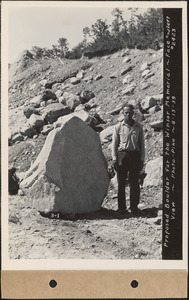 Proposed boulder for Winsor Memorial, face and left view, #3-1, Quabbin Reservoir, Mass., Sep. 13, 1939