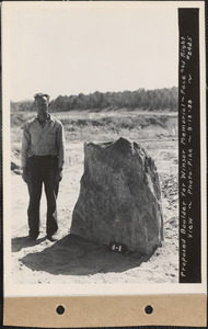Proposed boulder for Winsor Memorial, face and right view, #4-1, Quabbin Reservoir, Mass., Sep. 13, 1939