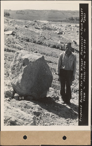 Proposed boulder for Winsor Memorial, face and left view, #5-1, Quabbin Reservoir, Mass., Sep. 13, 1939