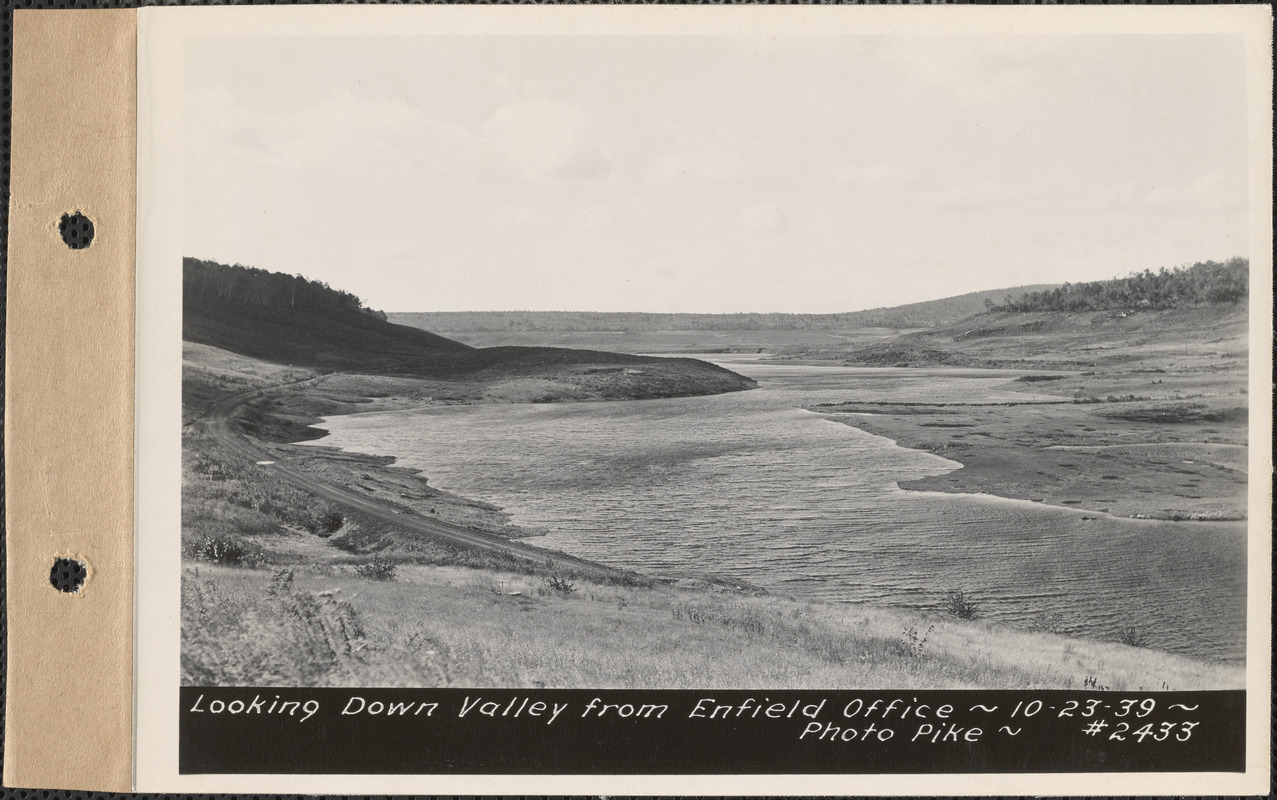 Looking down valley from Enfield office, Quabbin Reservoir, Mass., Oct. 23, 1939