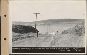 Looking westerly on Route #21 at West Branch, Quabbin Reservoir, Mass., Nov. 3, 1939