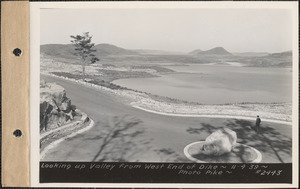 Looking up valley from west end of dike, Quabbin Reservoir, Mass., Nov. 4, 1939
