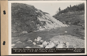 Looking easterly up channel between Middle Branch and East Branch of Swift River from river, Quabbin Reservoir, Mass., 4:10 PM, Apr. 2, 1940