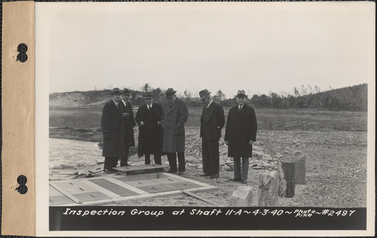 Inspection group at shaft 11A, Quabbin Reservoir, Mass., Apr. 3, 1940