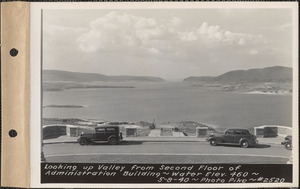 Looking up valley from second floor of Administration Building, water elevation 460, Quabbin Reservoir, Mass., May 8, 1940