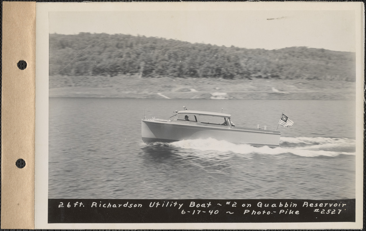 26-foot Richardson Utility Boat #2 on Quabbin Reservoir, Mass., June 17, 1940