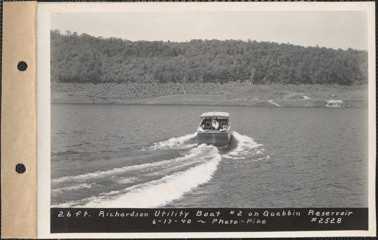 26-foot Richardson Utility Boat #2 on Quabbin Reservoir, Mass., June 17, 1940