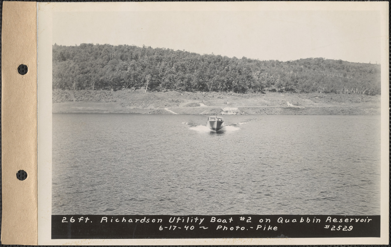 26-foot Richardson Utility Boat #2 on Quabbin Reservoir, Mass., June 17, 1940