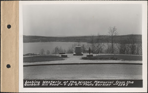 Looking westerly at the Winsor Memorial from the Quabbin Hill Road, Quabbin Reservoir, Mass., Apr. 29, 1941