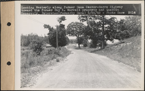 Looking westerly along former Dana Center-Barre Highway toward the former Guy L. Marvell property and Quabbin Reservoir, Petersham (formerly Dana), Mass., June 26, 1942