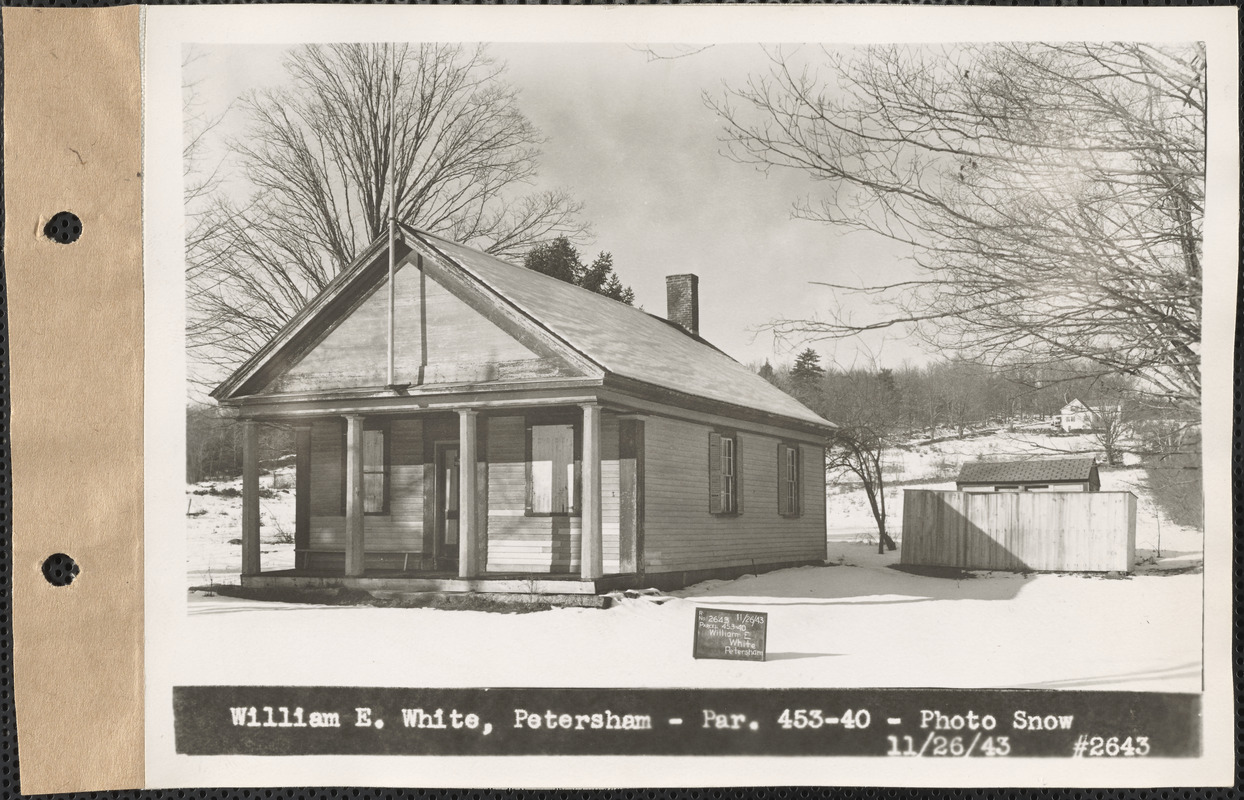 William E. White, schoolhouse, Petersham, Mass., Nov. 26, 1943