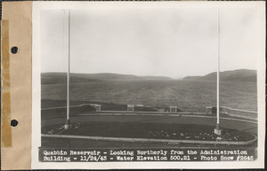 Quabbin Reservoir, looking northerly from the Administration Building, water elevation 500.21, Quabbin Reservoir, Mass., Nov. 24, 1943