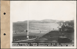 Quabbin Reservoir, looking northeasterly from the Administration Building, water elevation 500.21, Quabbin Reservoir, Mass., Nov. 24, 1943