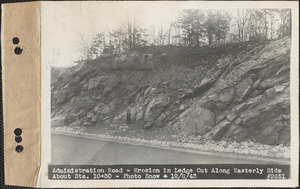 Administration Road, erosion in ledge cut along easterly side about station 10+30, Quabbin Reservoir, Mass., Dec. 8, 1943