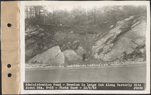 Administration Road, erosion in ledge cut along easterly side about station 9+35, Quabbin Reservoir, Mass., Dec. 8, 1943