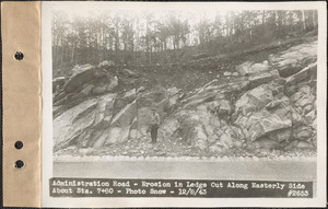 Administration Road, erosion in ledge cut along easterly side about station 7+80, Quabbin Reservoir, Mass., Dec. 8, 1943