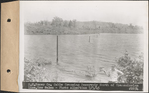 New England Power Company cable crossing reservoir north of transmission line, New Salem, Mass., July 5, 1945