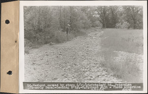 Road washout caused by storm June 15, 1945, Tetzlaff Road, looking southerly, Petersham (formerly Dana), Mass., July 12, 1945