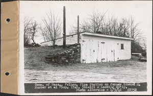 Commonwealth of Massachusetts, fire station on former Edward M. Hunter et al. property, looking northwesterly, Pelham, Mass., Apr. 3, 1946