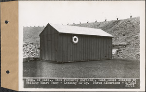 Commonwealth of Massachusetts, boathouse located on utility wharf ramp, looking northeasterly, Ware (formerly Enfield), Mass., Apr. 5, 1946