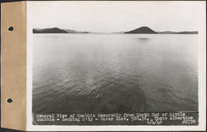 General view of Quabbin Reservoir from north end of Little Quabbin, looking northerly, water elevation 528.36, Quabbin Reservoir, Mass., June 4, 1946