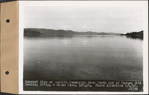 General view of Quabbin Reservoir from north end of Parker Hill, looking northwesterly, water elevation 528.36, Quabbin Reservoir, Mass., June 4, 1946